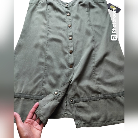 New Vince Camuto olive green casual dress spaghetti straps size L - Picture 4 of 12